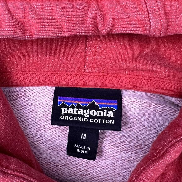 Patagonia Men’s M Uprisal Graphic Pullover Hoodie Sweatshirt Red Organic Cotton - Picture 10 of 16